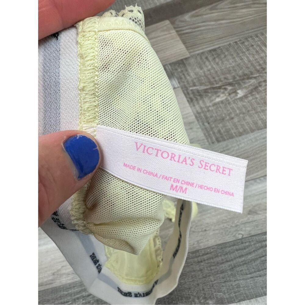 Victoria's Secret Yellow Lace Triangle Bralette M Racerback Women's Bra - Picture 6 of 7
